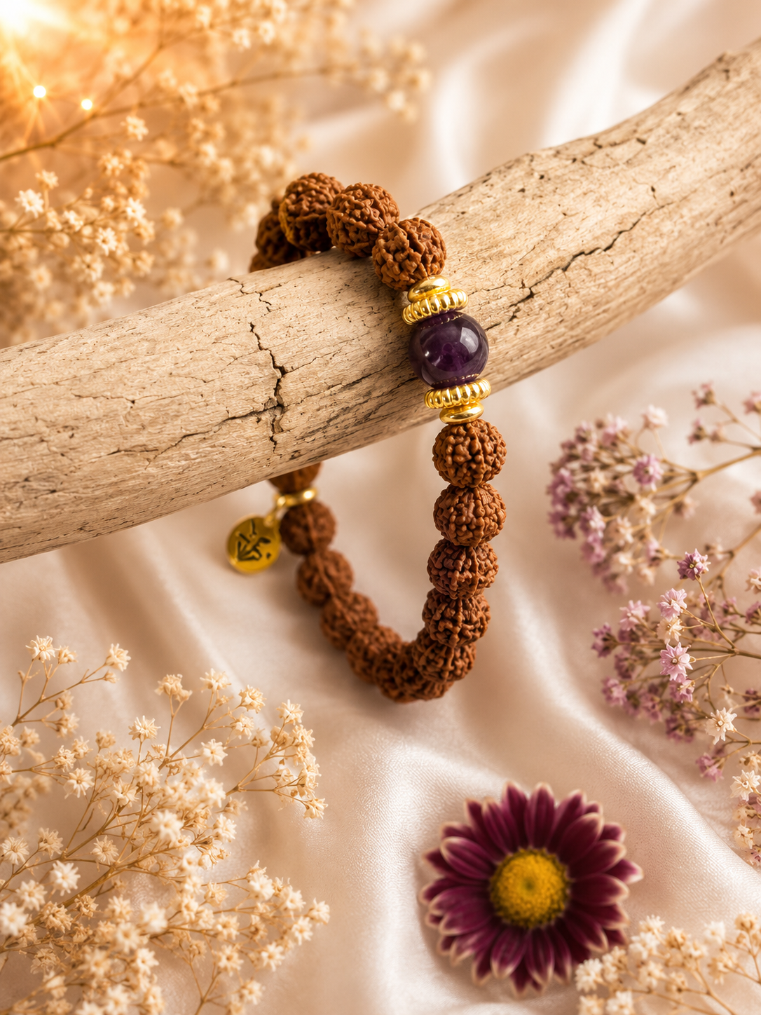 Rudraksha & Améthyste